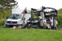 Wohnmobil ausgebrannt Koeln Porz Linder Mauspfad P161